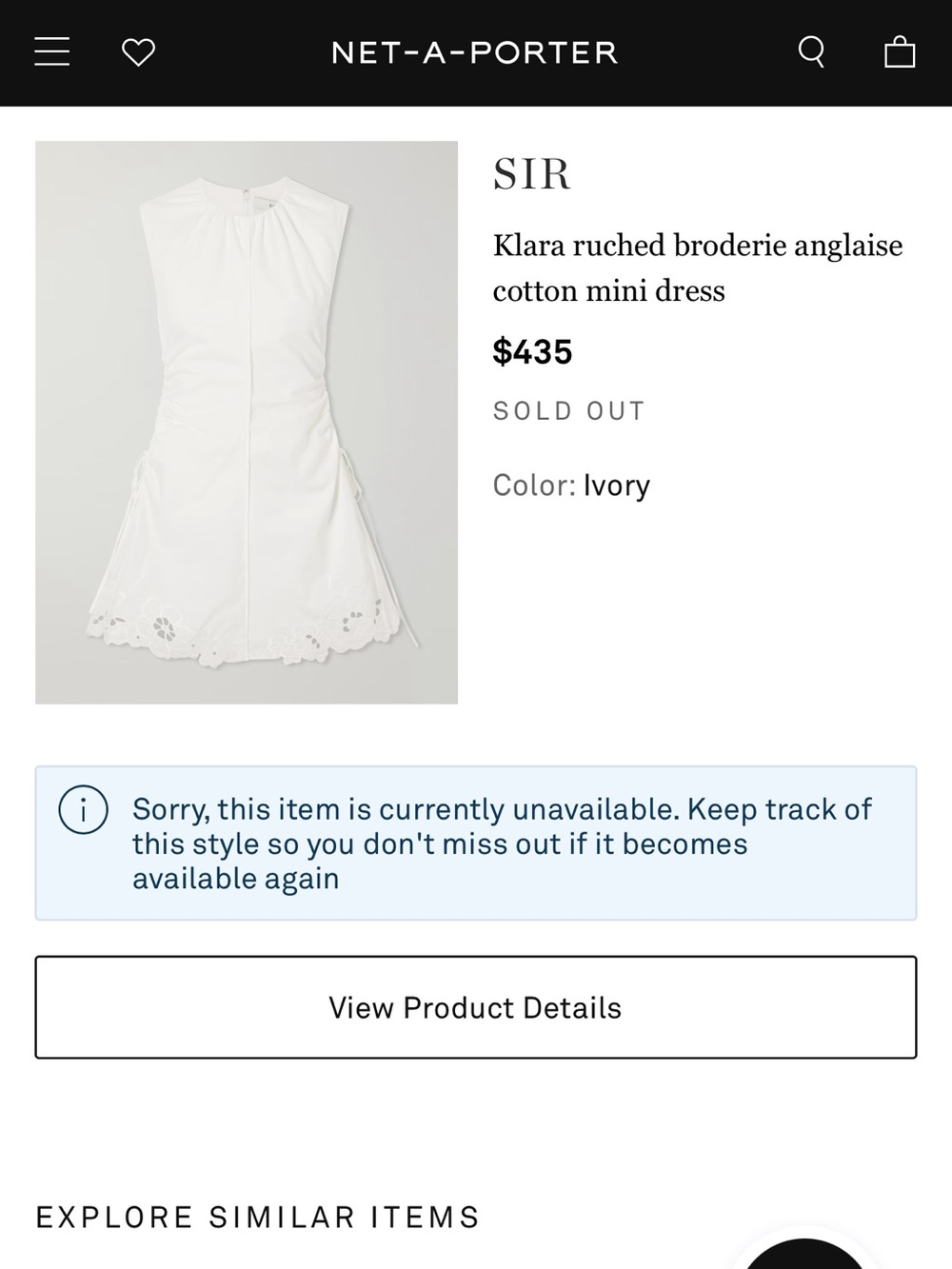 SIR Klara Broderie Anglaise Mini Dress in Ivory